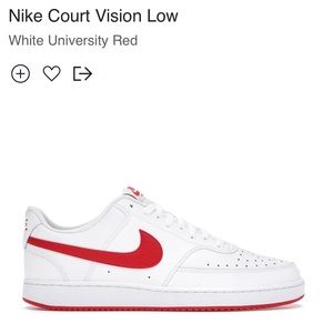 Nike Court Vision Low in White University Red